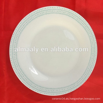 Placa de cena blanca llana de 8 pulgadas porcelana china